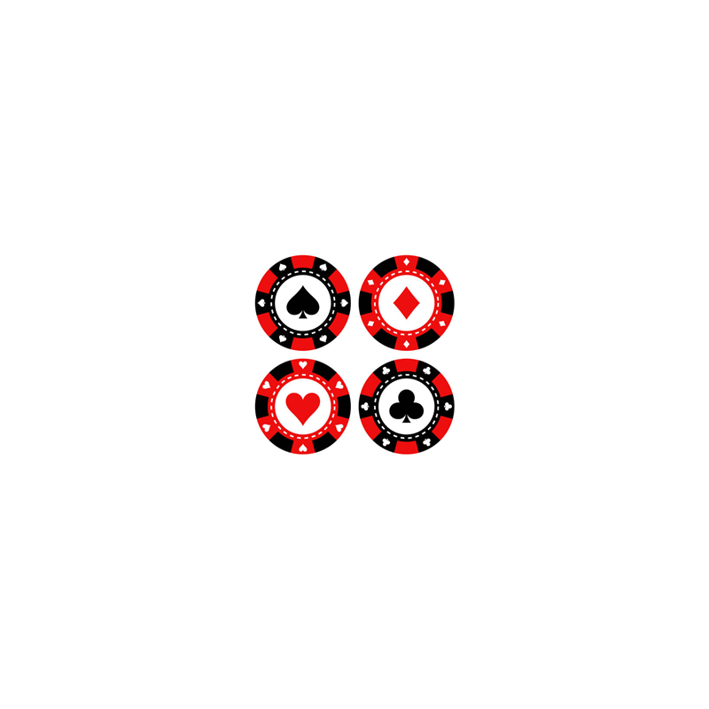 Lot de 4 Mobiles Casino Poker 29 cm en carton