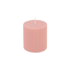 Bougie cannelée rose 7 x 7.5cm