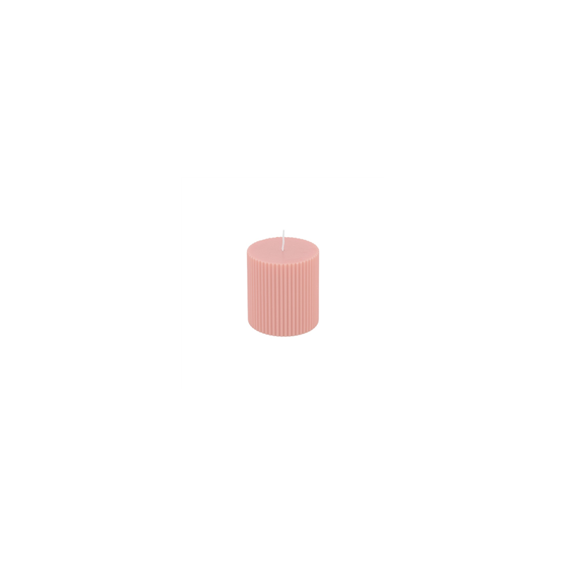 Bougie cannelée rose 7 x 7.5cm