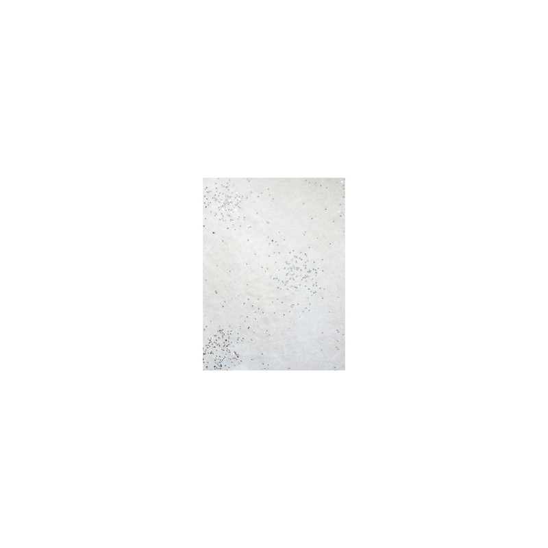 Bande de tissu intissé blanche avec perles argent Voie Lactée  30 cm x 5m*