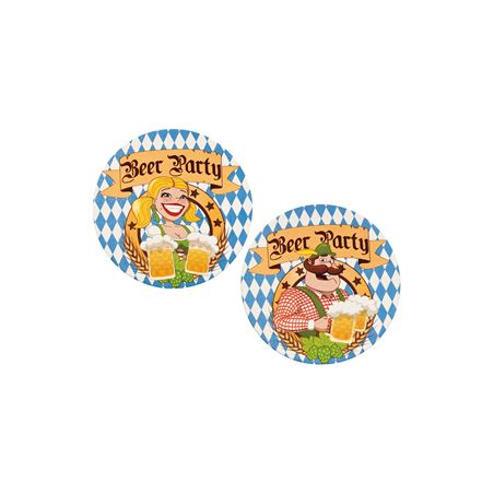 Lot de 10 sous-bocks de bière Beer Party - Diam. 10cm