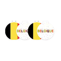1 lot de 4 Mobiles recto/verso Belgique / Carton - diam. 29 cm