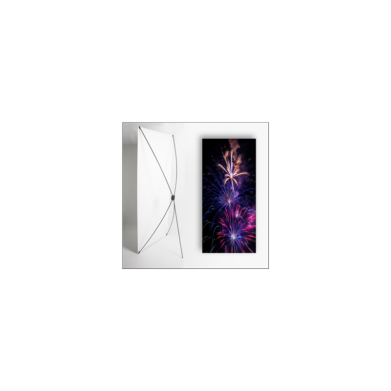 Kakemono feu d'artifice - 180 x 80 cm - Toile M1 avec structure  X- Banner