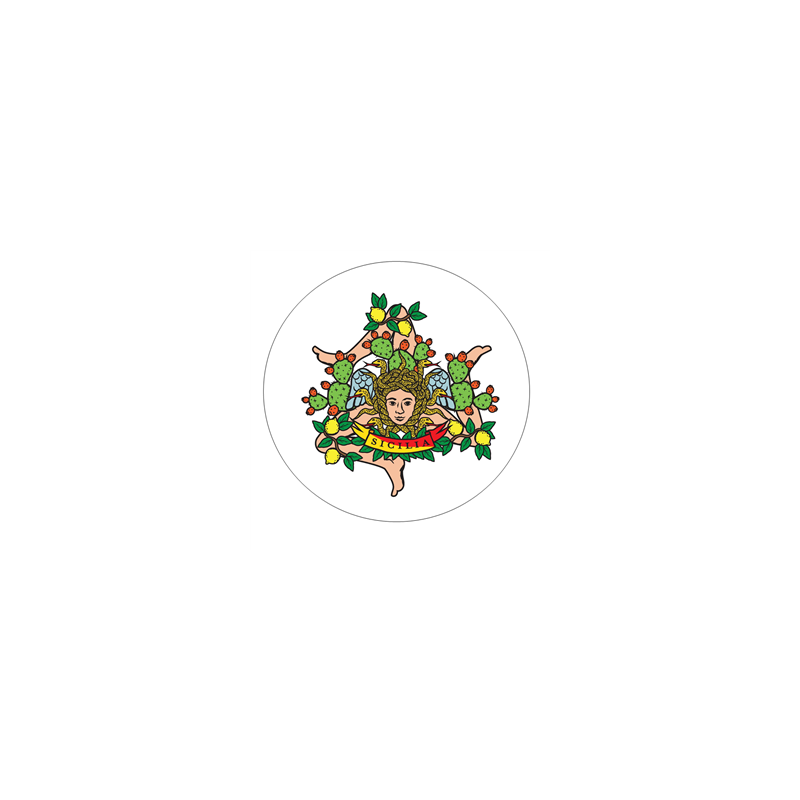 Badge métallique SICILE - Diam 65mm
