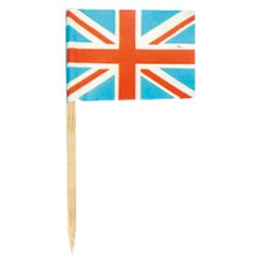 Drapeaux mini GB x144 papier - 3.5 x 2.5cm (pic en bois de 6.5cm)