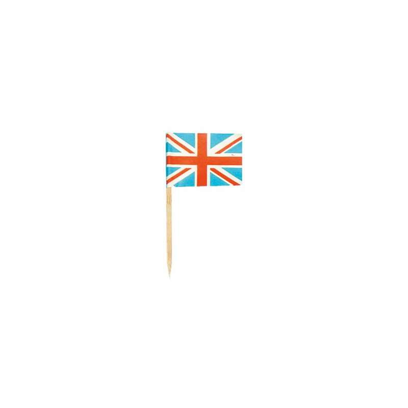 Drapeaux mini GB x144 papier - 3.5 x 2.5cm (pic en bois de 6.5cm)