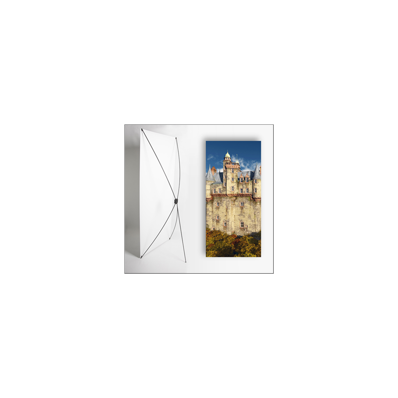 Kakemono Ecosse Chateau - 180 x 80 cm - Toile M1 avec structure  X- Banner