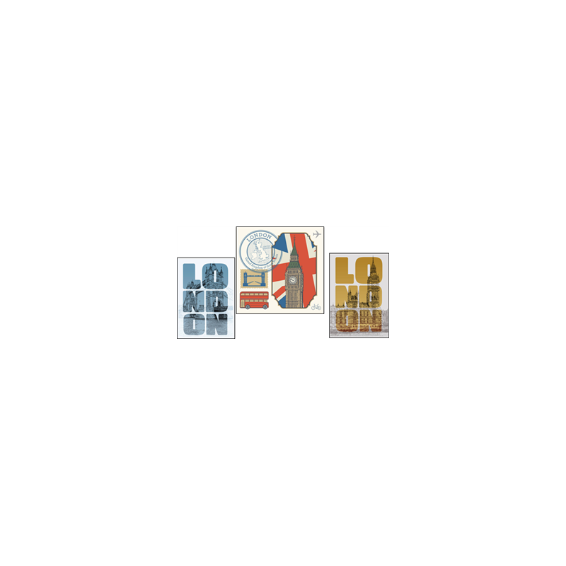 Mobiles UK London x3 R/V - carton - 30 x 30 cm max