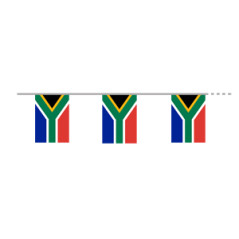 Guirlande Afrique du Sud 12 fanions 14 x 21cm - tissu Long. 430cm