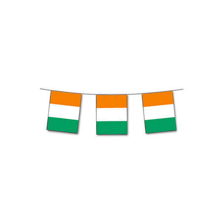 Guirlande drapeaux Cote d'Ivoire 10 fanions 20 x 30cm - papier Long. 420cm