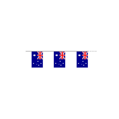 Guirlande Australie 12 fanions 15.5 x 22 cm - tissu Long. 600cm