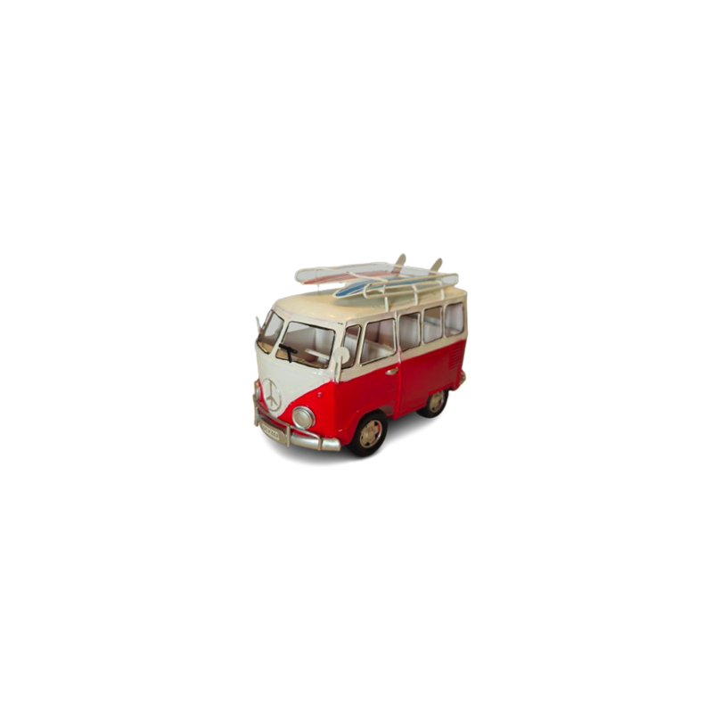 Combi Van avec surfs sur le toit - Métal - 20 x 14 x 10 cm