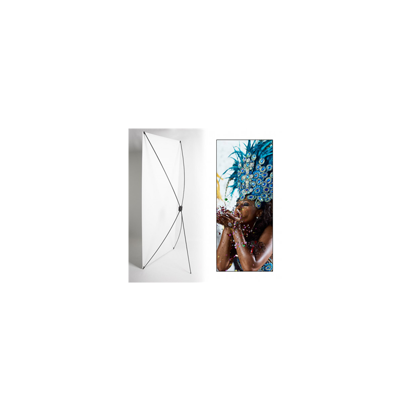 Kakemono Carnaval Brésil Confettis - 180 x 80cm -Toile M1 avec structure XBanner