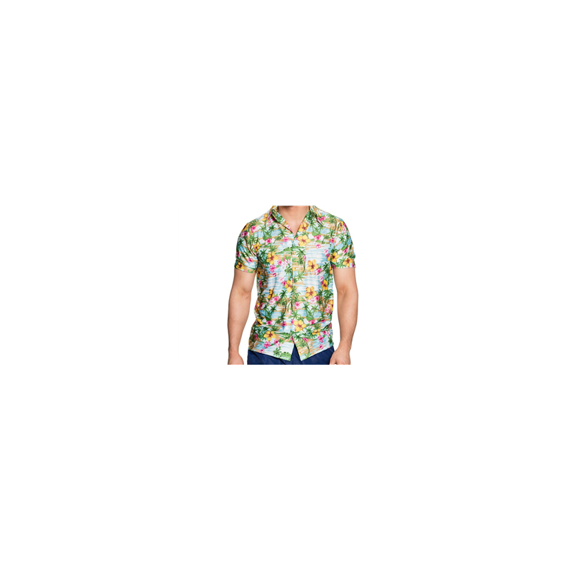 Chemise à fleurs exotiques en polyester - Taille L
