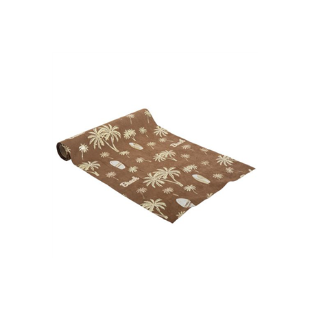 Chemin de table Surf en suédine Or et marron 28cm x 3m