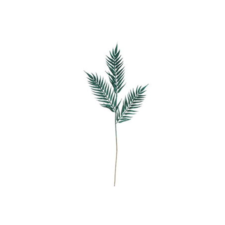 Branche de 3 feuilles de palmier paillettes vert - Haut. 78cm