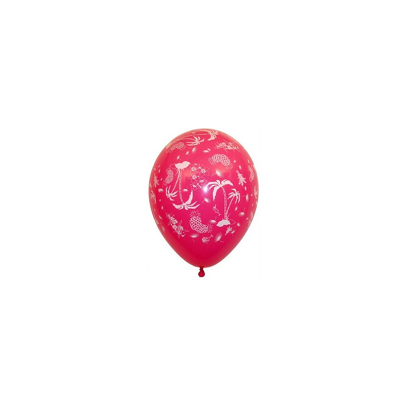 Ballon multicolore motif tropical x8 - Diam. 29cm