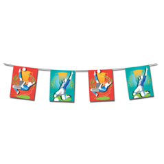 Guirlande Joueurs de Foot 10 fanions - papier Long. 420cm