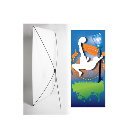 Kakémono FOOT 80 x 180 - Toile M1 / X Banner - Joueur / Retourné
