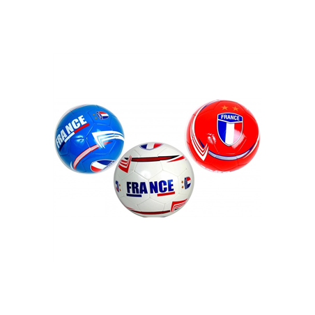 Ballon de football France simili cuir - 22 cm (coloris assortis)