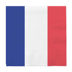 Lot de 20 serviettes en papier France - 33 x 33cm