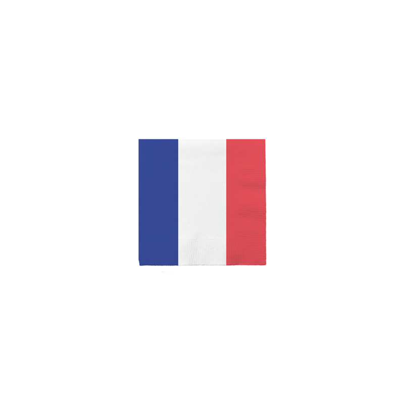 Lot de 20 serviettes en papier France - 33 x 33cm