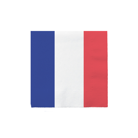 Lot de 20 serviettes en papier France - 33 x 33cm