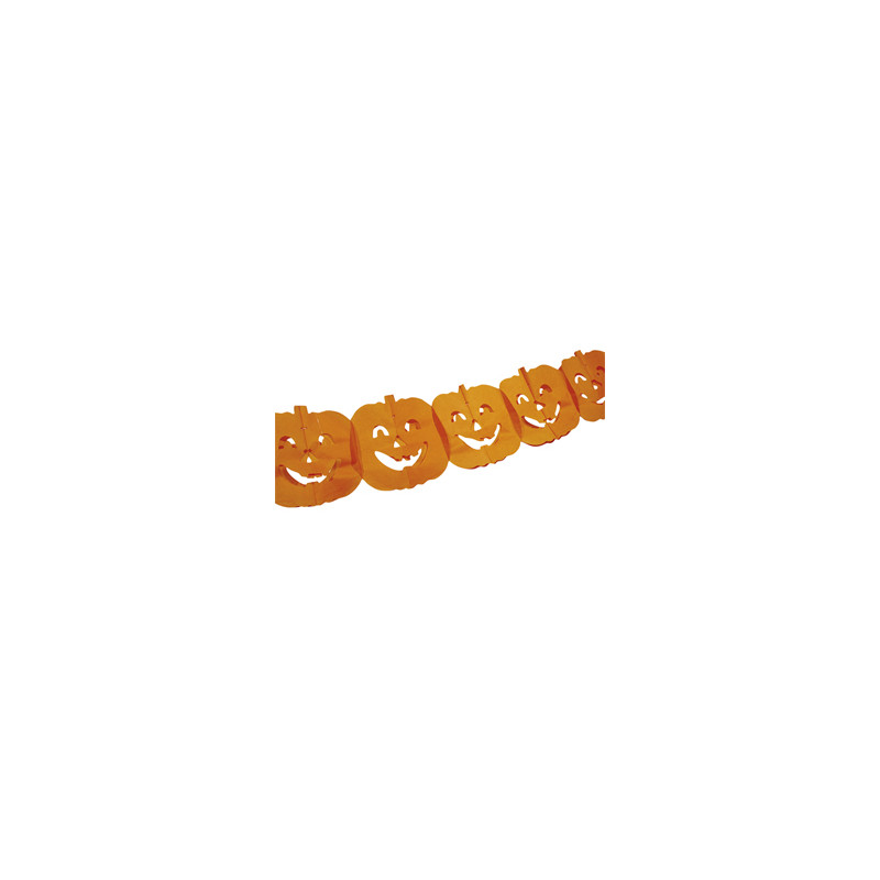 Lot de 2 guirlandes de citrouilles - papier Long. 400cm