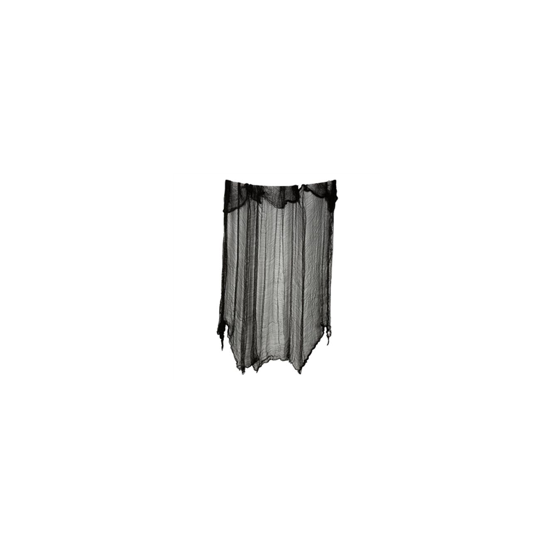 Voilage mailles de coton déchiré noir - 3 x 1,5m