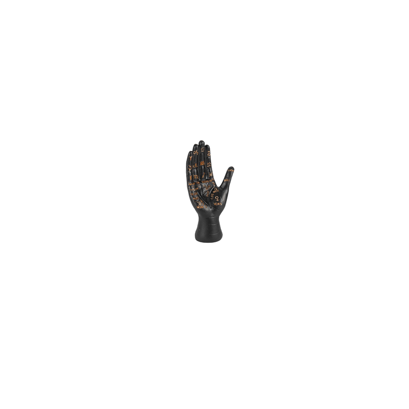 Main Divination résine noir et Or 13,7 x 6,7cm