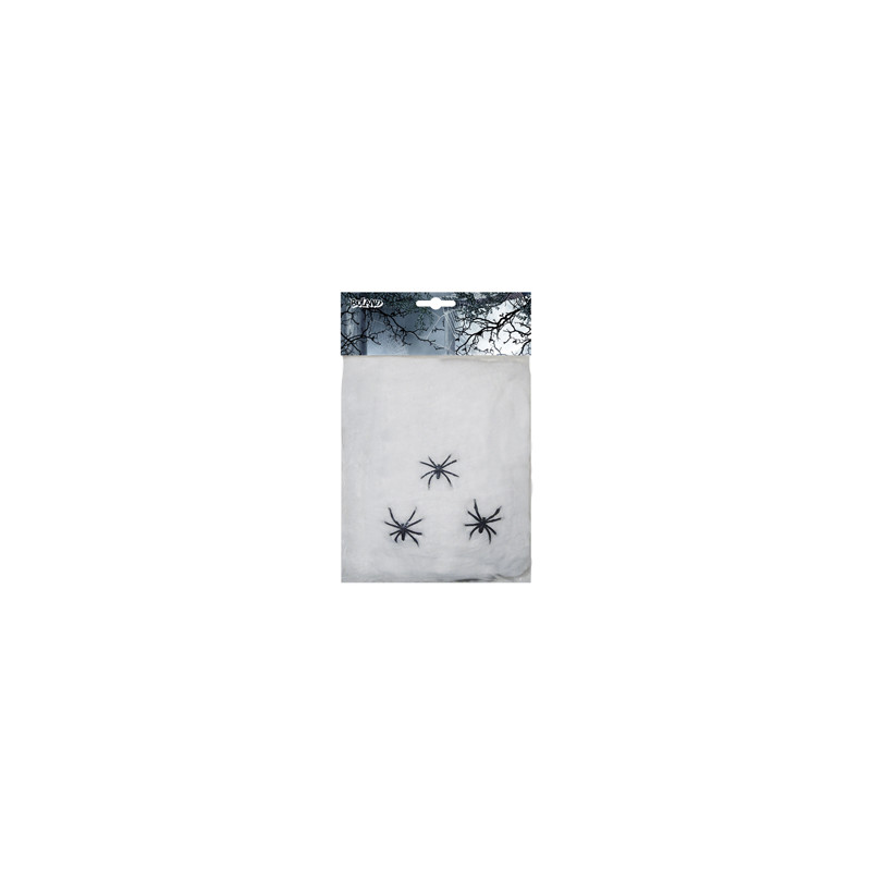 Toile d'Araignée avec 2 araignées - 20 grs - ouate