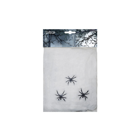 Toile d'Araignée avec 2 araignées - 20 grs - ouate
