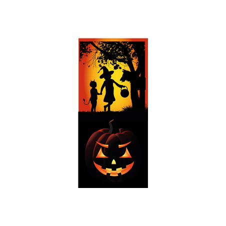 Kakemono Halloween Loup - 180 x 80 cm - Toile M1 avec structure X- Banner