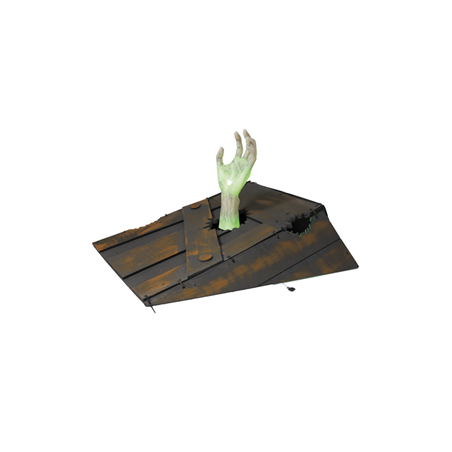Cercueil  et  main de zombie (Lumineux/sonore) 58 x 45 x 68 cm (3 piles fournies)
