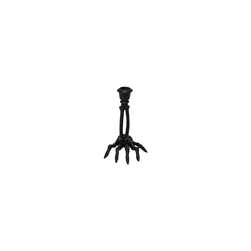Chandelier en résine main de squelette noir 12 x 11,5 x 16 cm
