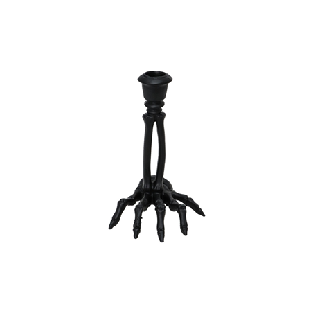 Chandelier en résine main de squelette noir 12 x 11,5 x 16 cm