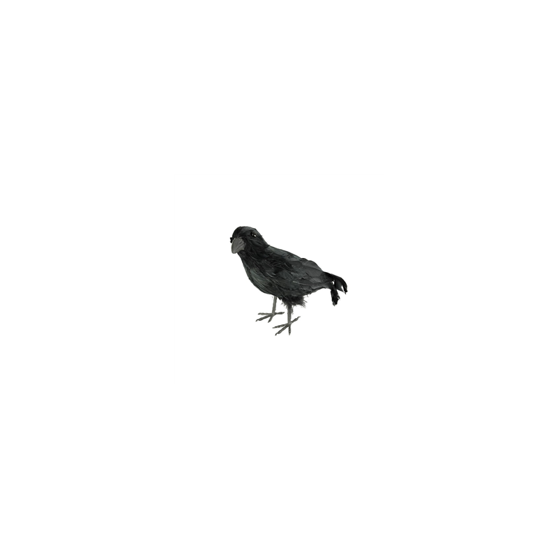 Corbeau à plumes - Haut. 32cm