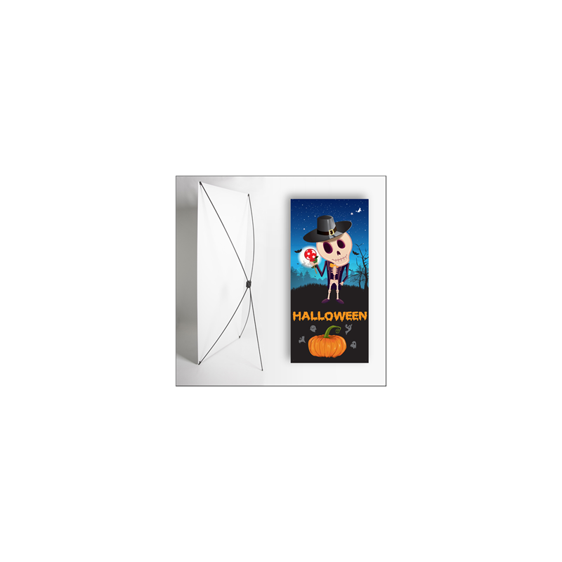 Kakemono Halloween 1 - 180 x 80 cm - Toile M1 avec structure  X- Banner