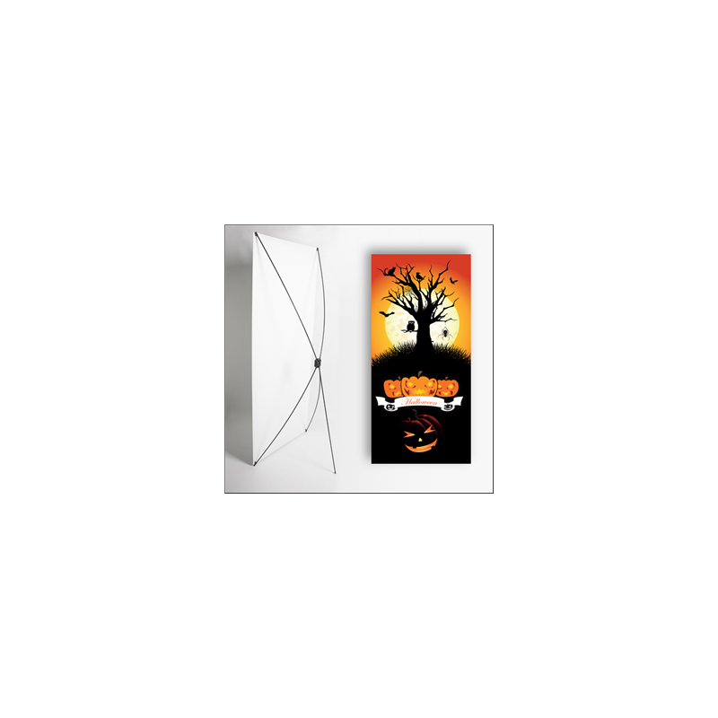 Kakemono Halloween 2 - 180 x 80 cm - Toile M1 avec structure  X- Banner