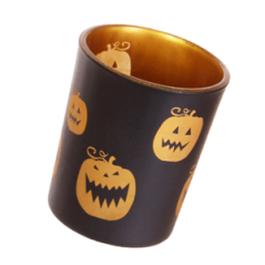 Photophore citrouille Halloween verre Diam. 5cm - Haut 7,5cm