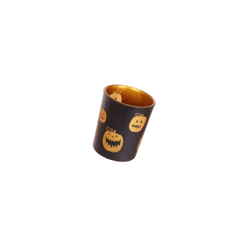Photophore citrouille Halloween verre Diam. 5cm - Haut 7,5cm