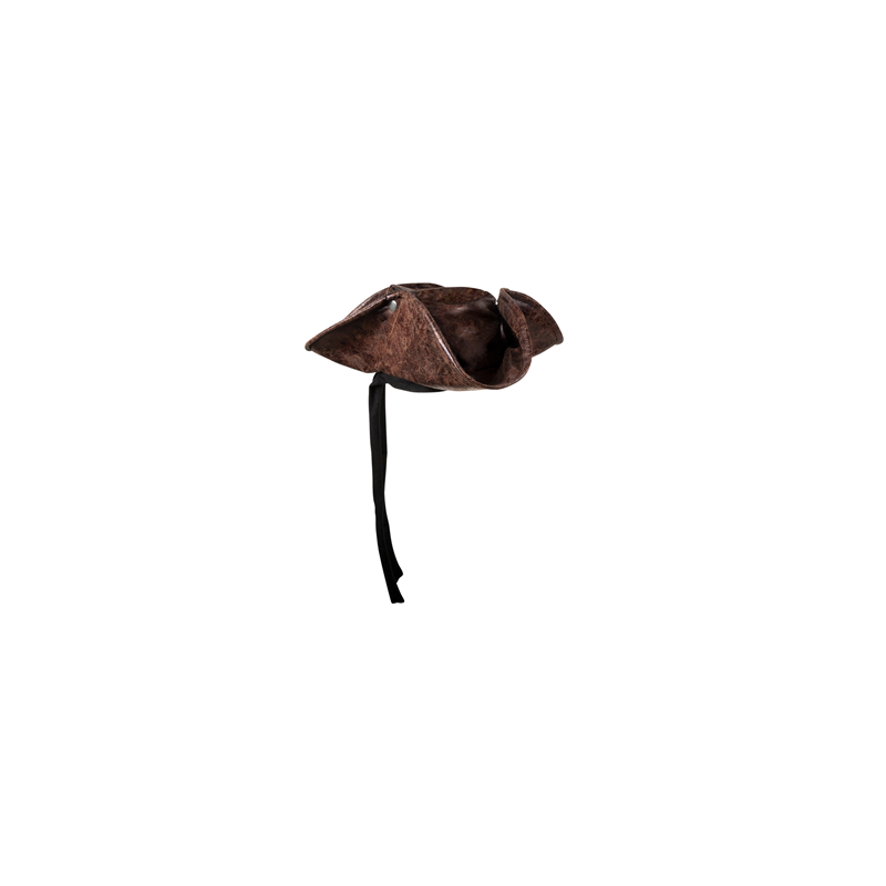 Chapeau de Pirate effet cuir marron - taille adulte