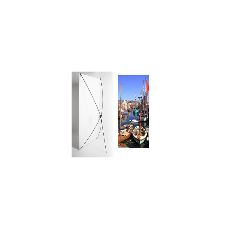 Kakemono Bretagne bateaux - 180 x 80 cm - Toile M1 avec structure  X- Banner