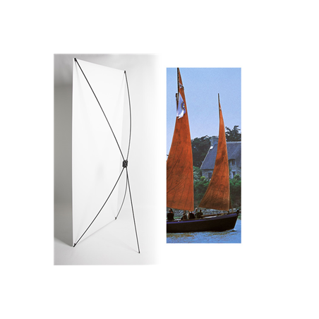 Kakemono bretagne voilier - 180 x 80 cm - Toile M1 avec structure  X- Banner