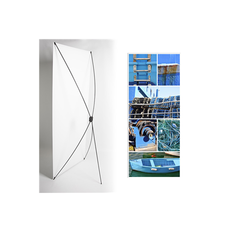 Kakemono bretagne filet peche - 180 x 80 cm - Toile M1 avec structure  X- Banner