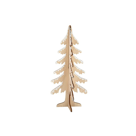 Sapin 3D en Bois et Blanc 29x13cm - à Assembler