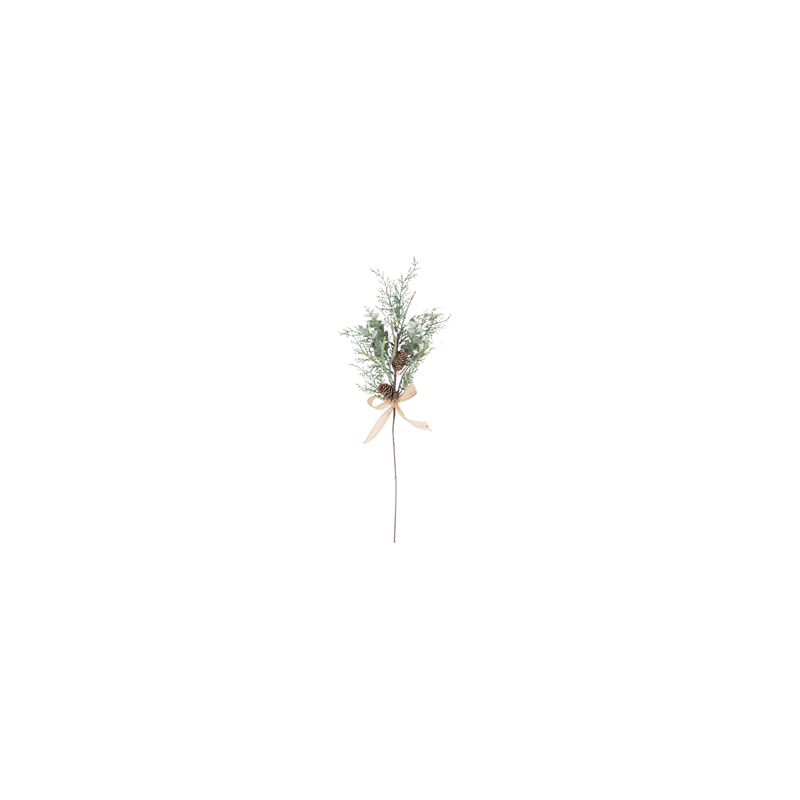 Branche de Sapin Eucalyptus et Pommes de pin nœud jute - Haut. 63cm