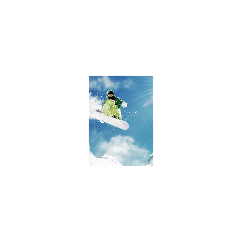 Affiche montagne sport d'hiver - papier - 50 x 70 cm