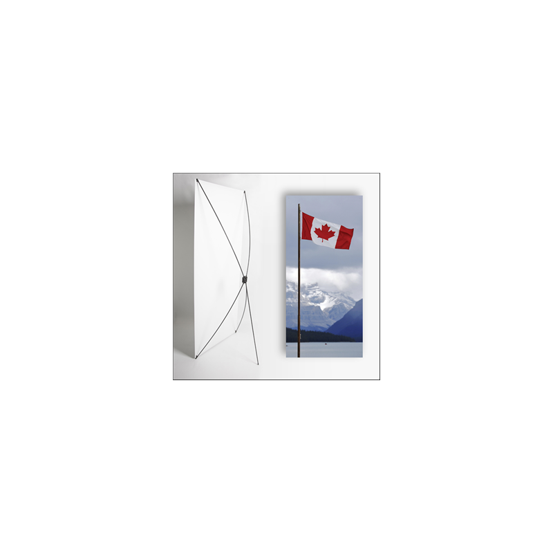 Kakemono Canada Drapeau  - 180 x 80 cm sur Toile M1 avec structure  X- Banner