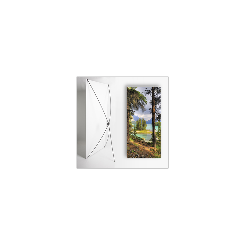 Kakemono Canada Sapins - 180 x 80 cm sur Toile M1 avec structure X- Banner